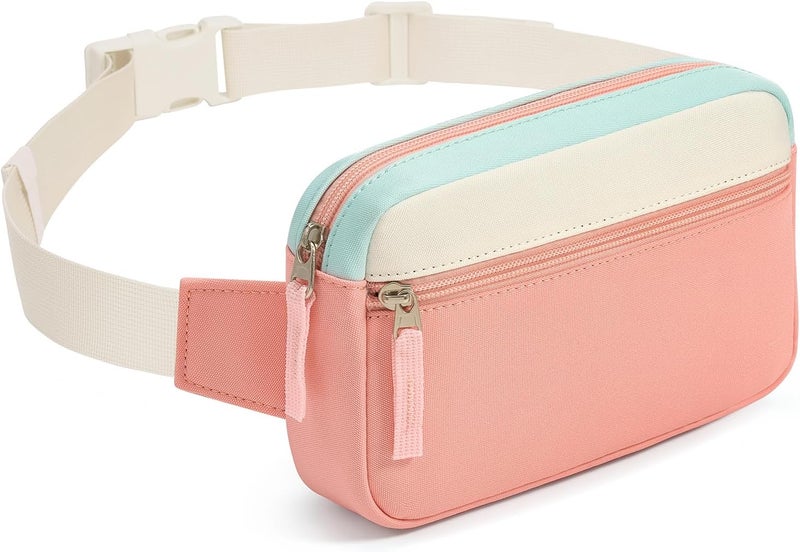 cotmcor Store Valentines Day Gifts for Kids: Fanny Pack Birthday Gift for 5 6 7 8 9 10 11 12 Year Old Teen Girls, Preppy Cute Trendy Stuff Colorblock Crossbody Bag Adjustable Belt Bags for Travel Outdoor - Image 1